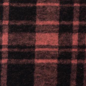 Preview: Jacquard Flanell Jersey Karo Schwarz/Terrakotta by Swafing